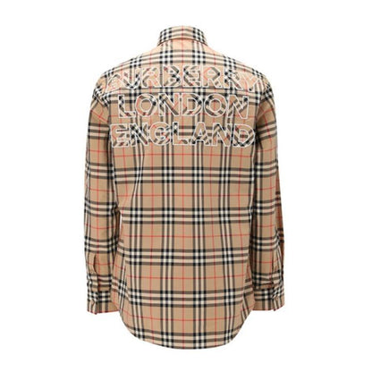 BURBERRY CHECK PRINT EMBROIDERED LOGO SHIRT