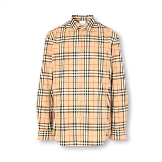 BURBERRY CHECK PRINT EMBROIDERED LOGO SHIRT