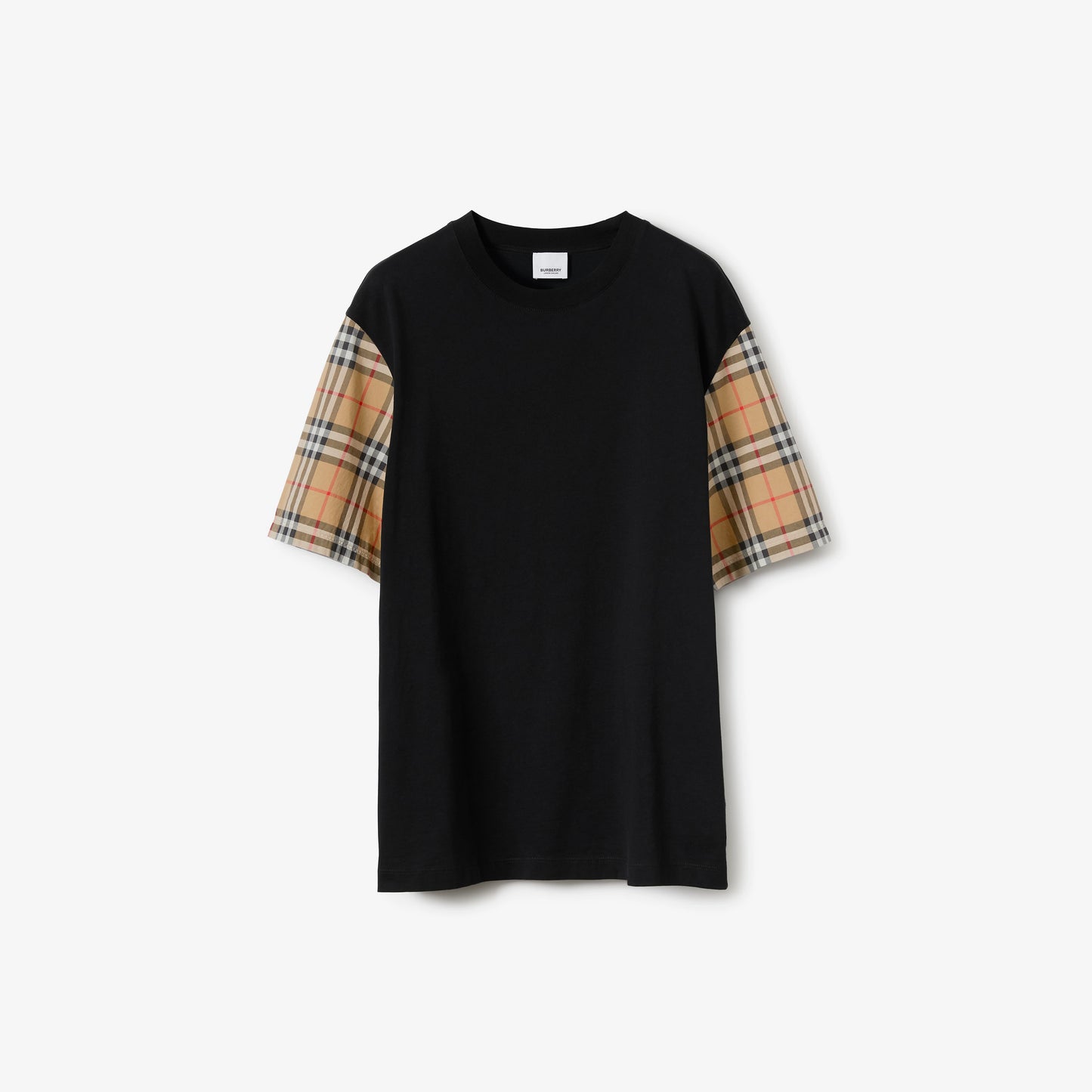 BURBERRY CHECK SLEEVE T-SHIRT