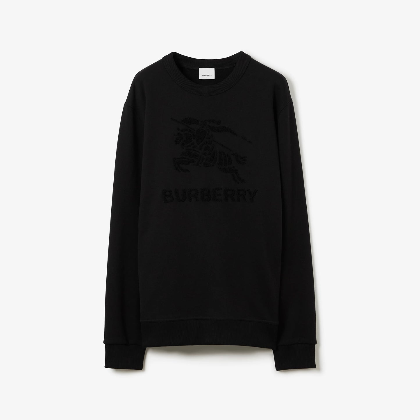 BURBERRY EKD MOTIF COTTON BLACK SWEATSHIRT