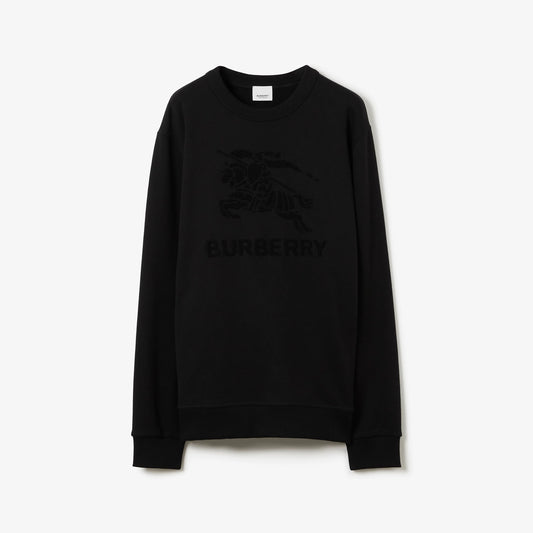 BURBERRY EKD MOTIF COTTON BLACK SWEATSHIRT