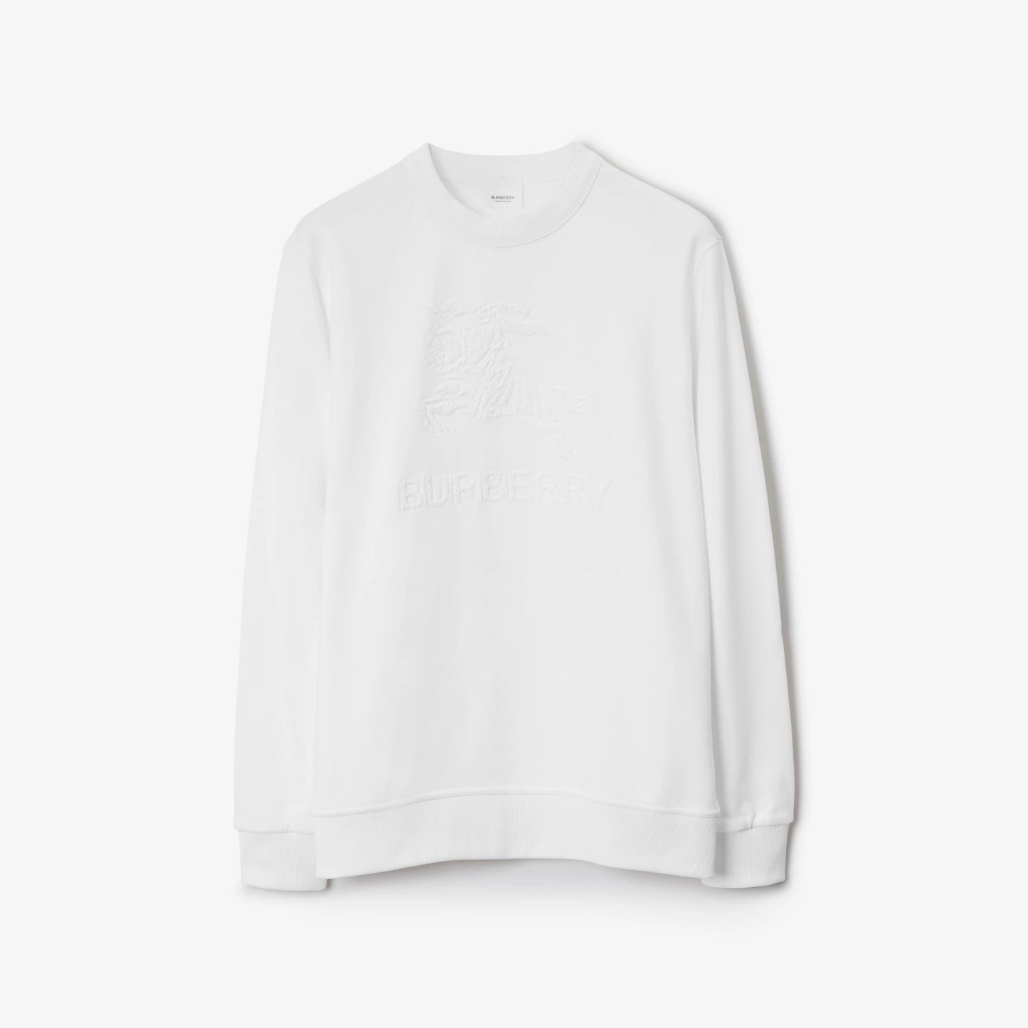 BURBERRY EKD MOTIF COTTON WHITE SWEATSHIRT