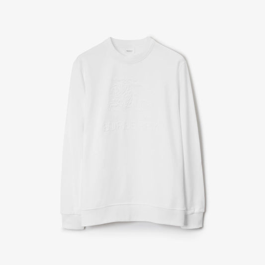 BURBERRY EKD MOTIF COTTON WHITE SWEATSHIRT