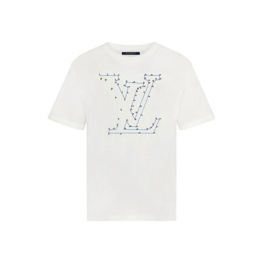 LOUIS VUITTON STITCH EMBROIDERY WHITE T-SHIRT