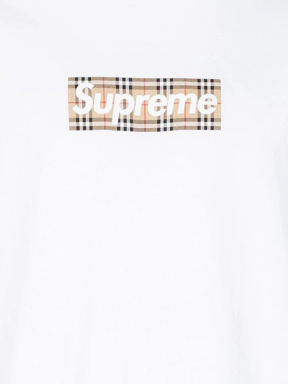 SUPREME X BURBERRY BOX LOGO WHITE T-SHIRT