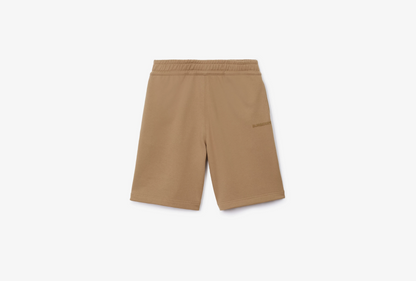 BURBERRY LOGO PRINT COTTON SHORTS