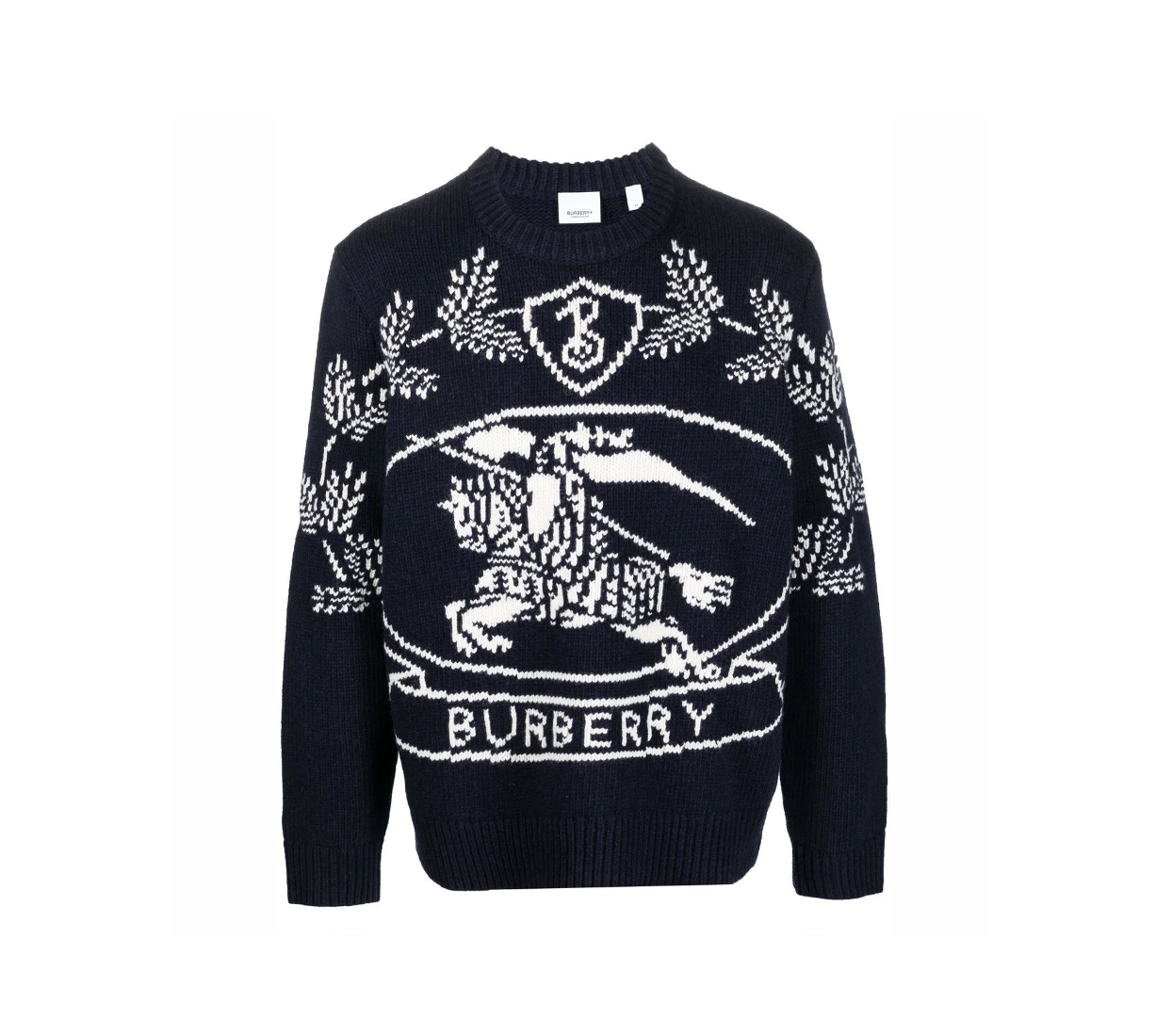 BURBERRY INTARSIA WOOL JUMPER