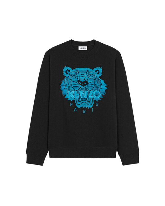 KENZO NEON BLUE EMBROIDERY SWEATER