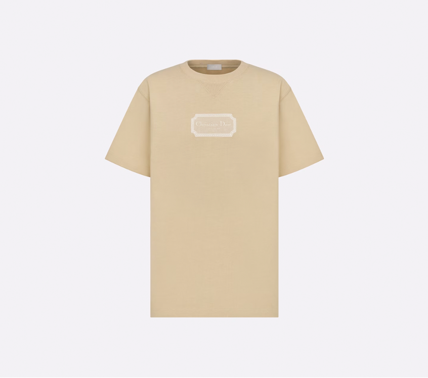 CHRISTIAN DIOR COUTURE RELAXED-FIT BEIGE ORGANIC T-SHIRT