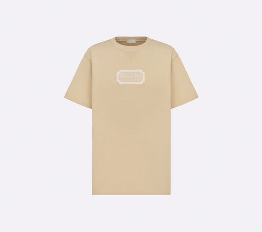 CHRISTIAN DIOR COUTURE RELAXED-FIT BEIGE ORGANIC T-SHIRT