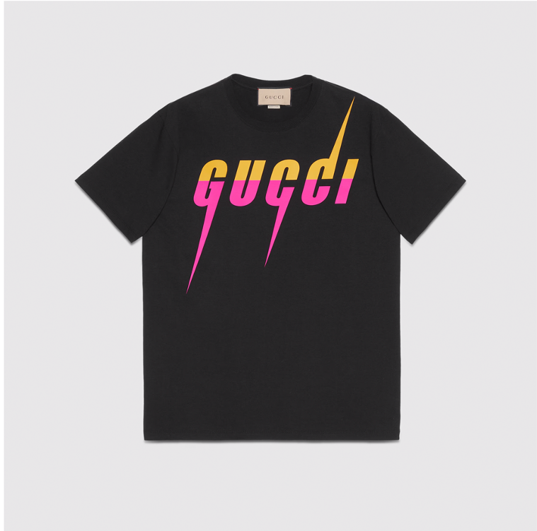 GUCCI BLADE YELLOW-PINK BLACK T-SHIRT