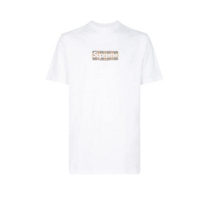 SUPREME X BURBERRY BOX LOGO WHITE T-SHIRT