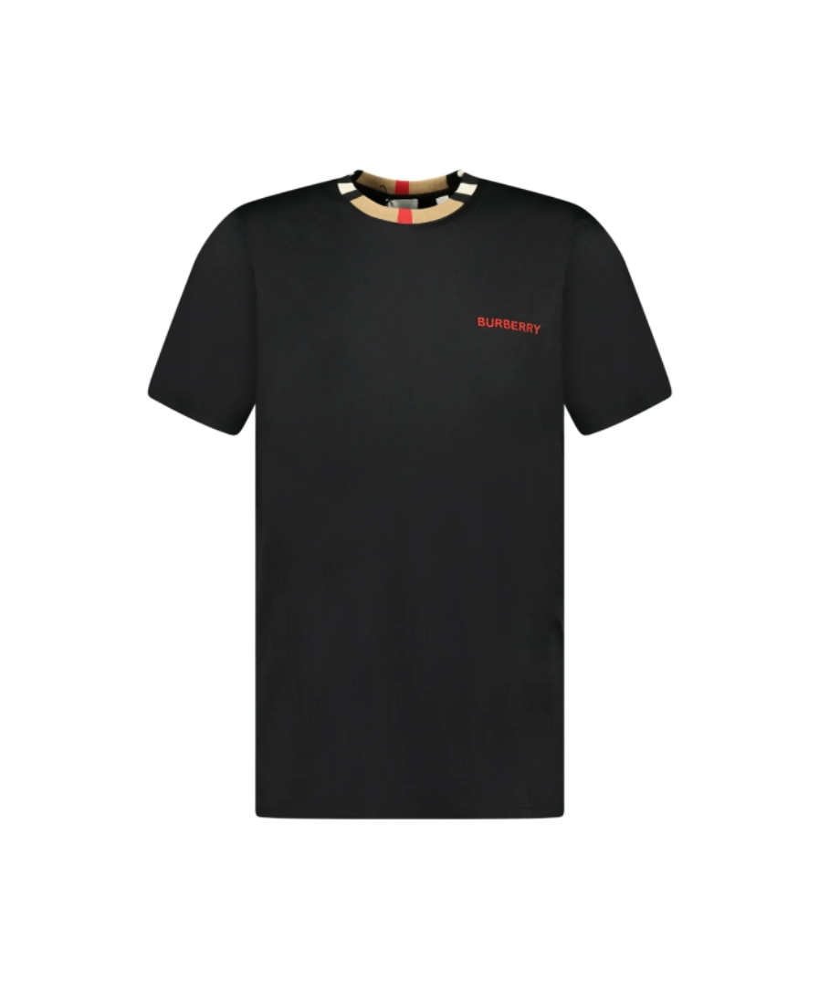 BURBERRY 'JAYSON' CHECK COLLAR T-SHIRT