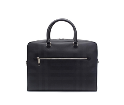 BURBERRY CHECK LEATHER BRIEFCASE